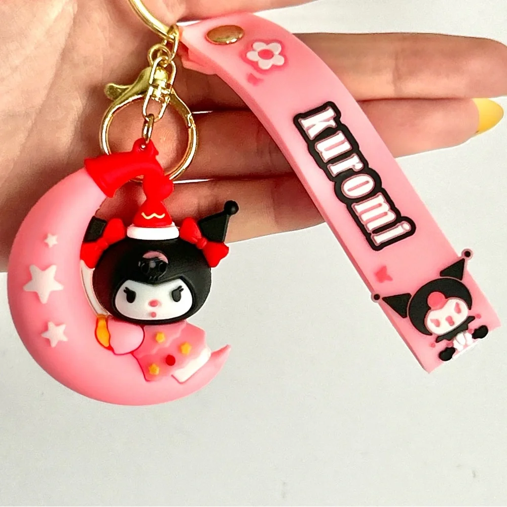 ❤️Kuromi on Moon Adorable Wristlet Keychain Backpack Accessory
